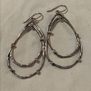 Silpada Silver Hoop Earrings with rhinestones